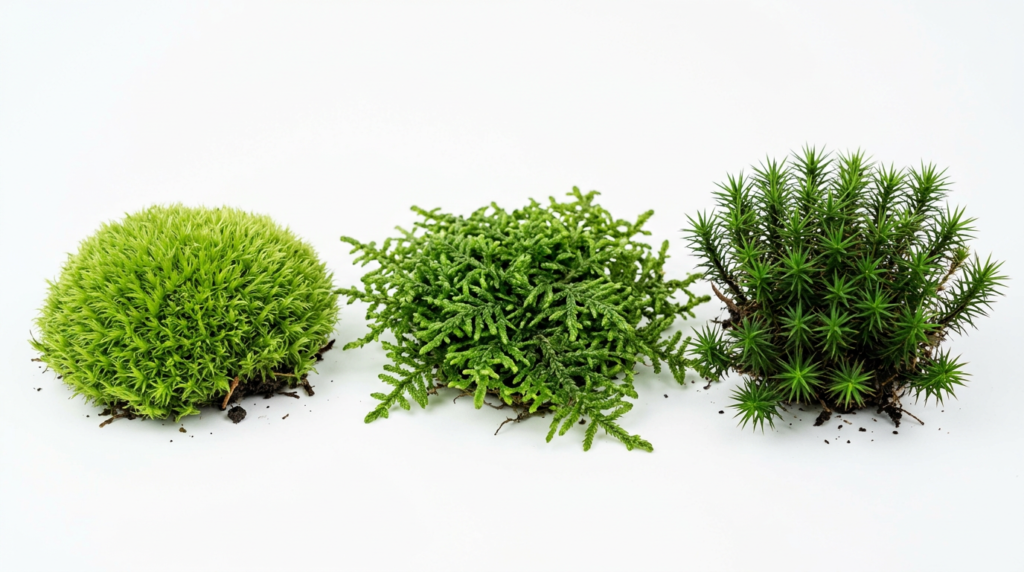 Ball moss and flat moss for natural terrarium landscape
